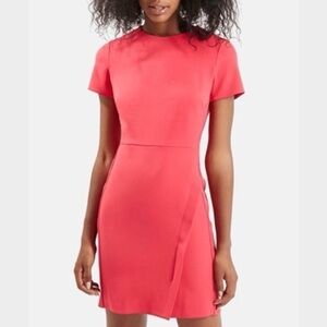 Topshop Pink Short Sleeve Dress, Bodycon Dress, High Neck